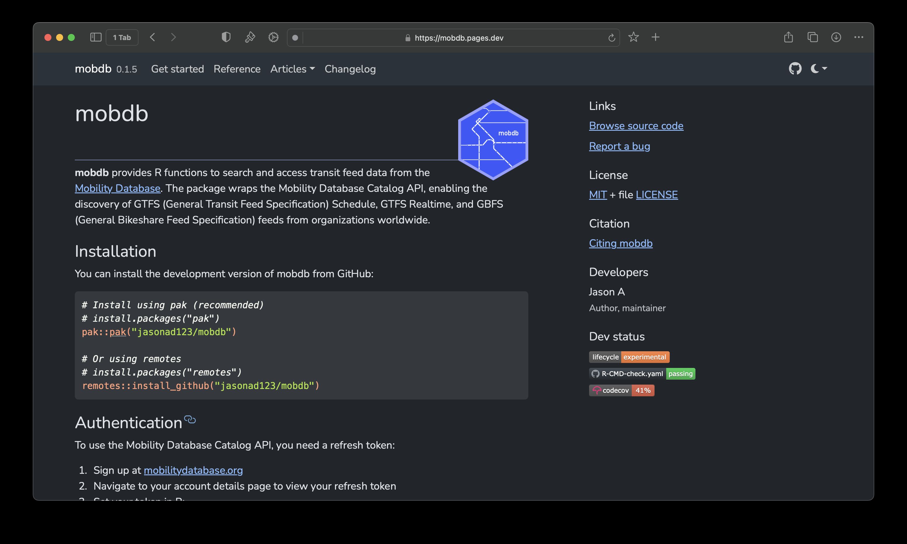 mobdb screenshot
